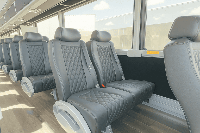 interior of Charter Bus Rental Charleston charter bus